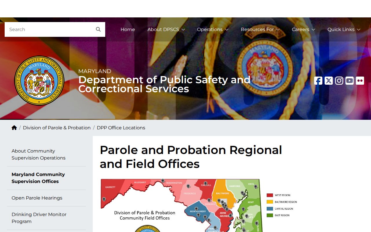 Frederick County parole and probation office directory