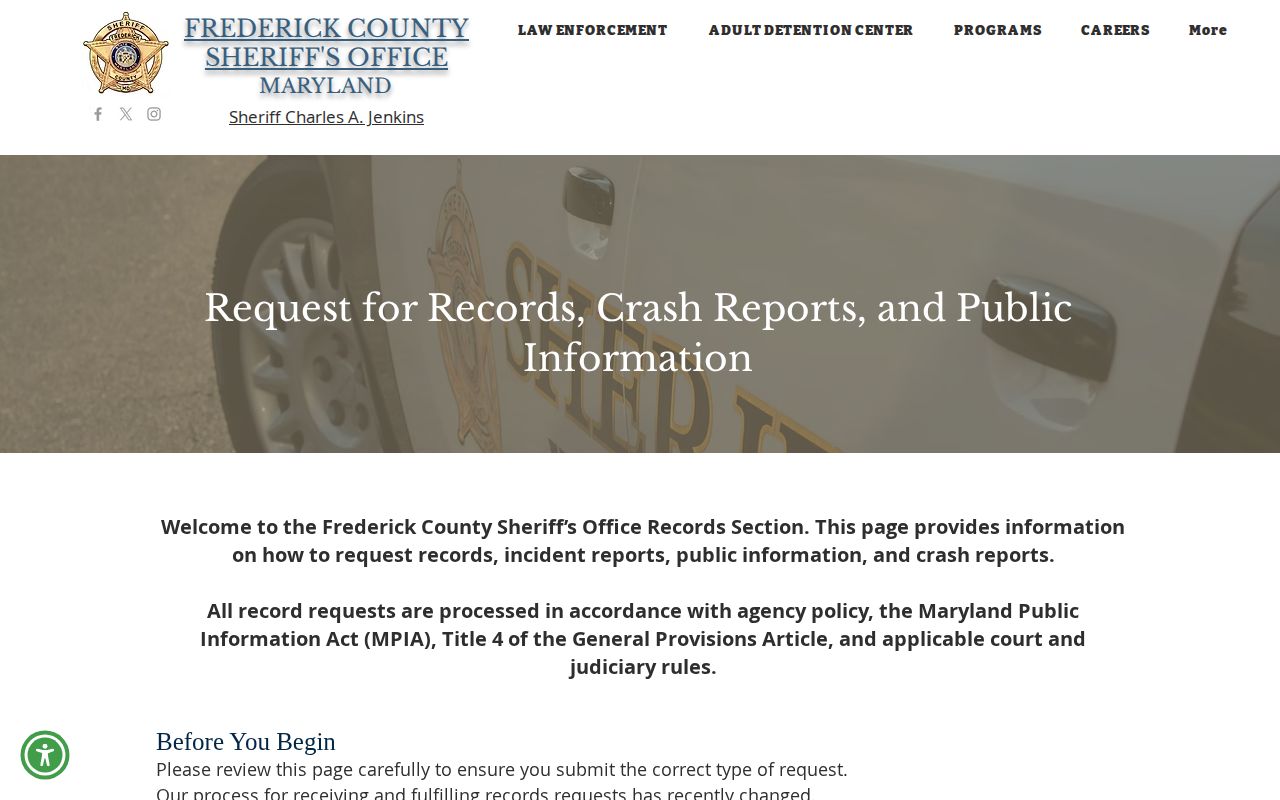 Frederick County released mugshot photograph request fees